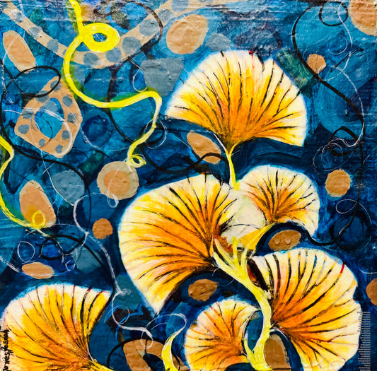 Gingko Whispers 12"x12"