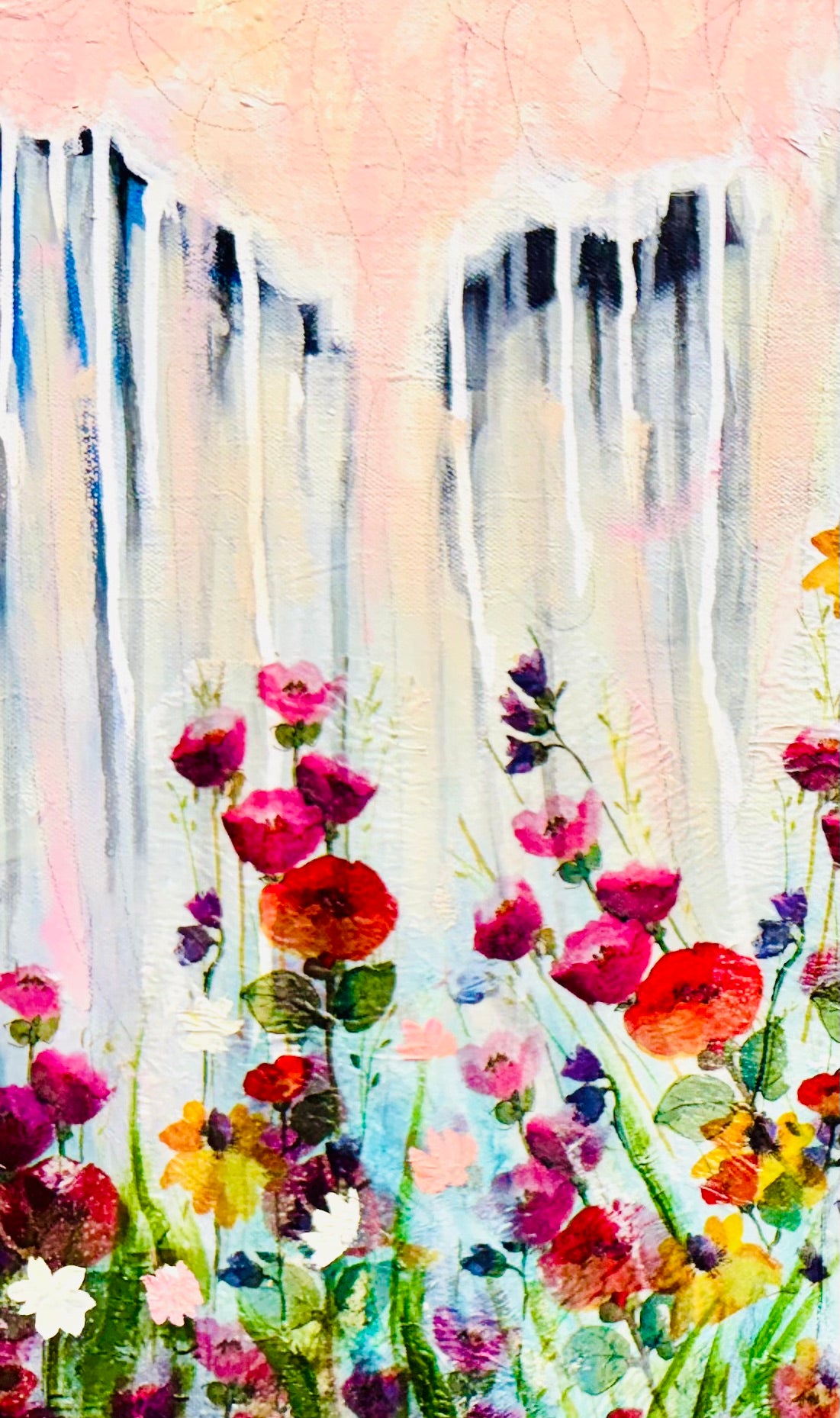 Rain-kissed Sprng Blooms 24"x24"