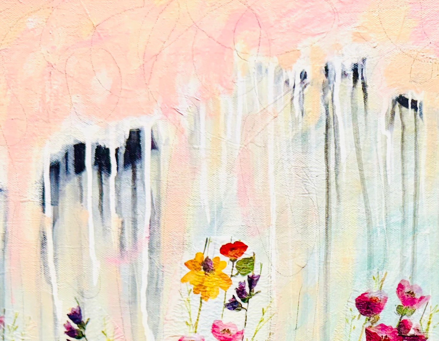 Rain-kissed Sprng Blooms 24"x24"
